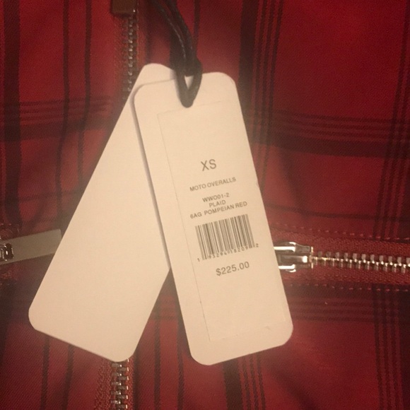 WeWoreWhat Moto Jumpsuit Red Plaid NWT - Picture 13 of 13